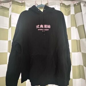 Opening Ceremony x-Girl Black Hoodie with Pink Text XL